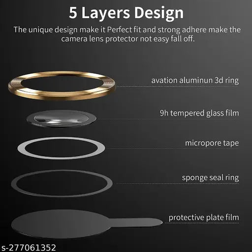 GOOD_FIND Camera Lens Protector Compatible for iPhone 14 Pro/iPhone 14 Pro Max, [Anti-Scratch] Premium Tempered Glass Film Aluminum Alloy Lens Ring Cover Set Of 3(Black)